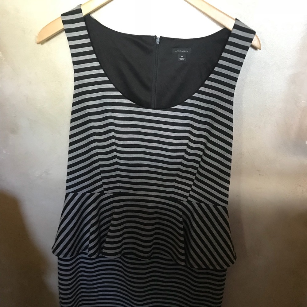 Ann Taylor striped peplum dress